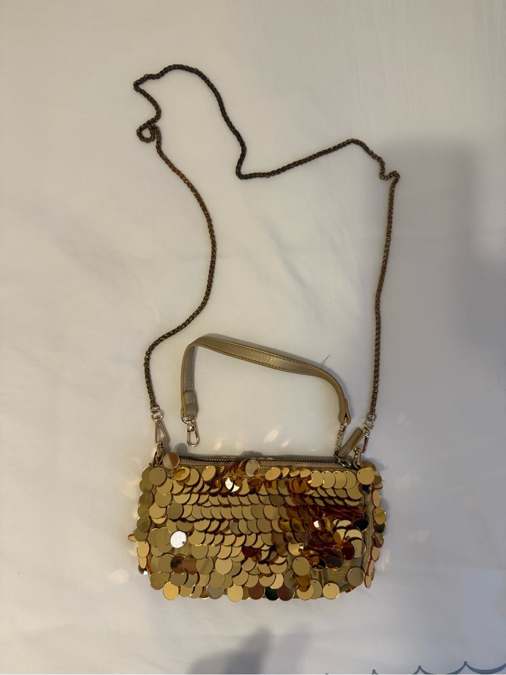 Urban Expressions Gold Sequin Crossbody Bag